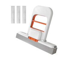 Mini Sponge Mop with Hands Squeeze Handle, Foldable Wet Dry Cleaning for Kitchen Bathroom Counters