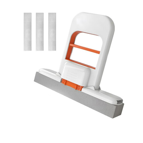 Mini Sponge Mop with Hands Squeeze Handle, Foldable Wet Dry Cleaning for Kitchen Bathroom Counters