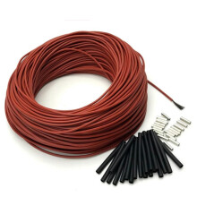 12K 33 Ohm/M Silicone Rubber Floor Heating Cable 220V Carbon Fiber Wire Coil 10m Uniform Heat