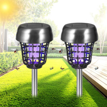 Solar Bug Zapper Outdoor Mosquito Killer Lamp, Purple LED, IP65 Waterproof, Solar Powered, 2 Pack