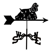 Weathervane Rust Resistant Cocker Spaniel Roof Wind Vane Outdoor Farm Scene Garden Direction Indicator 35x50cm