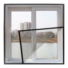 SelfAdhesive Window Screen Mesh, DIY Fiberglass Mosquito Net Curtain for Easy Installation, 118'x55' Black