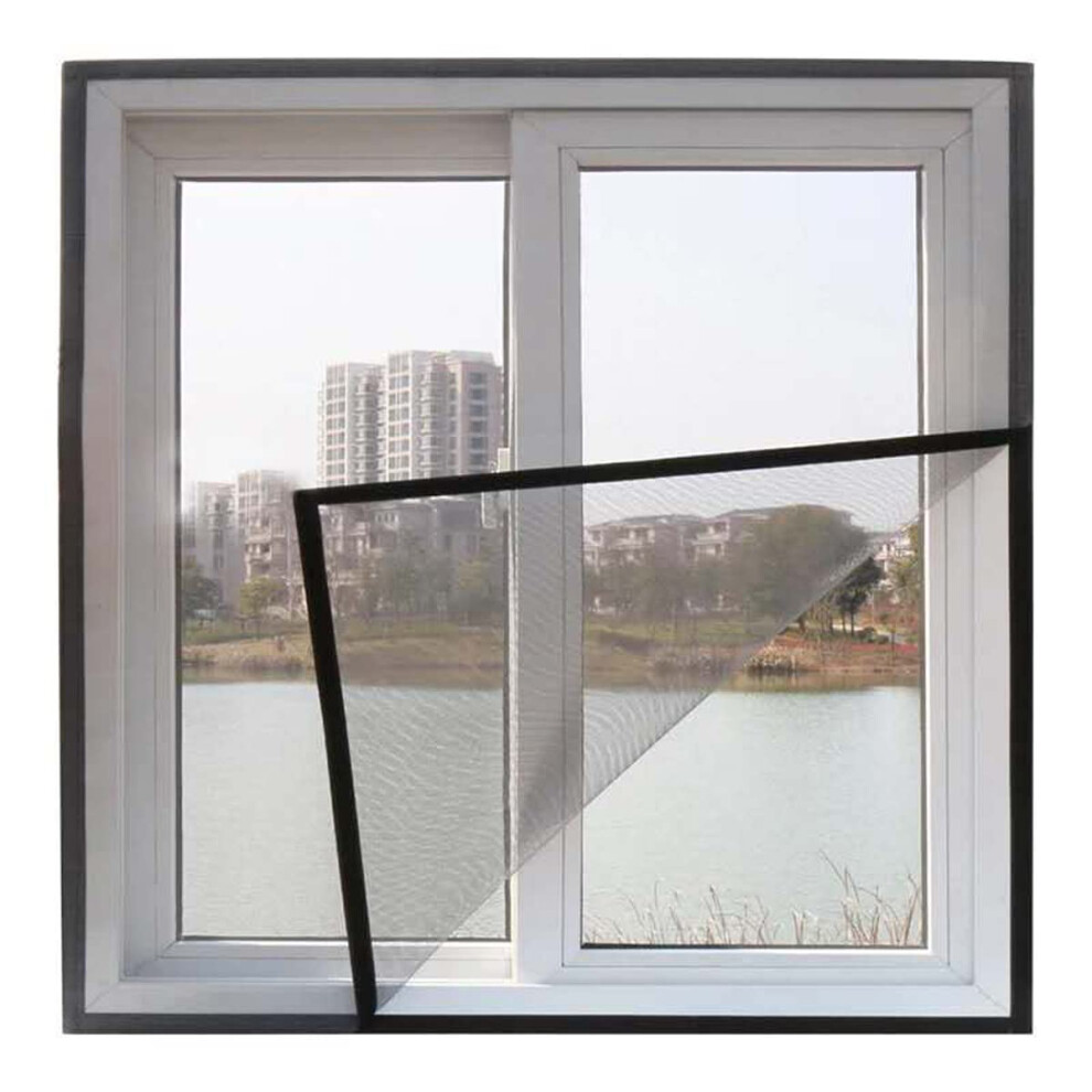 Selfadhesive Window Screen Mesh, Diy Fiberglass Mosquito Net Curtain For Easy Installation, 118'X55' Black 9113335009615