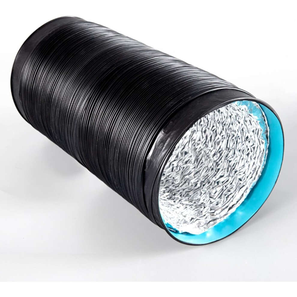 Dryer Vent Hose Black Pvc 4Layer Flexible Aluminum Ducting 200Mm X 2M For Grow Tent And Hvac 9113335009769
