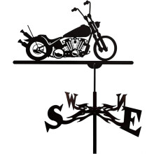 Metal Weather Vane Vintage Motorbike Design Stainless Steel RustResistant Outdoor Roof Decor