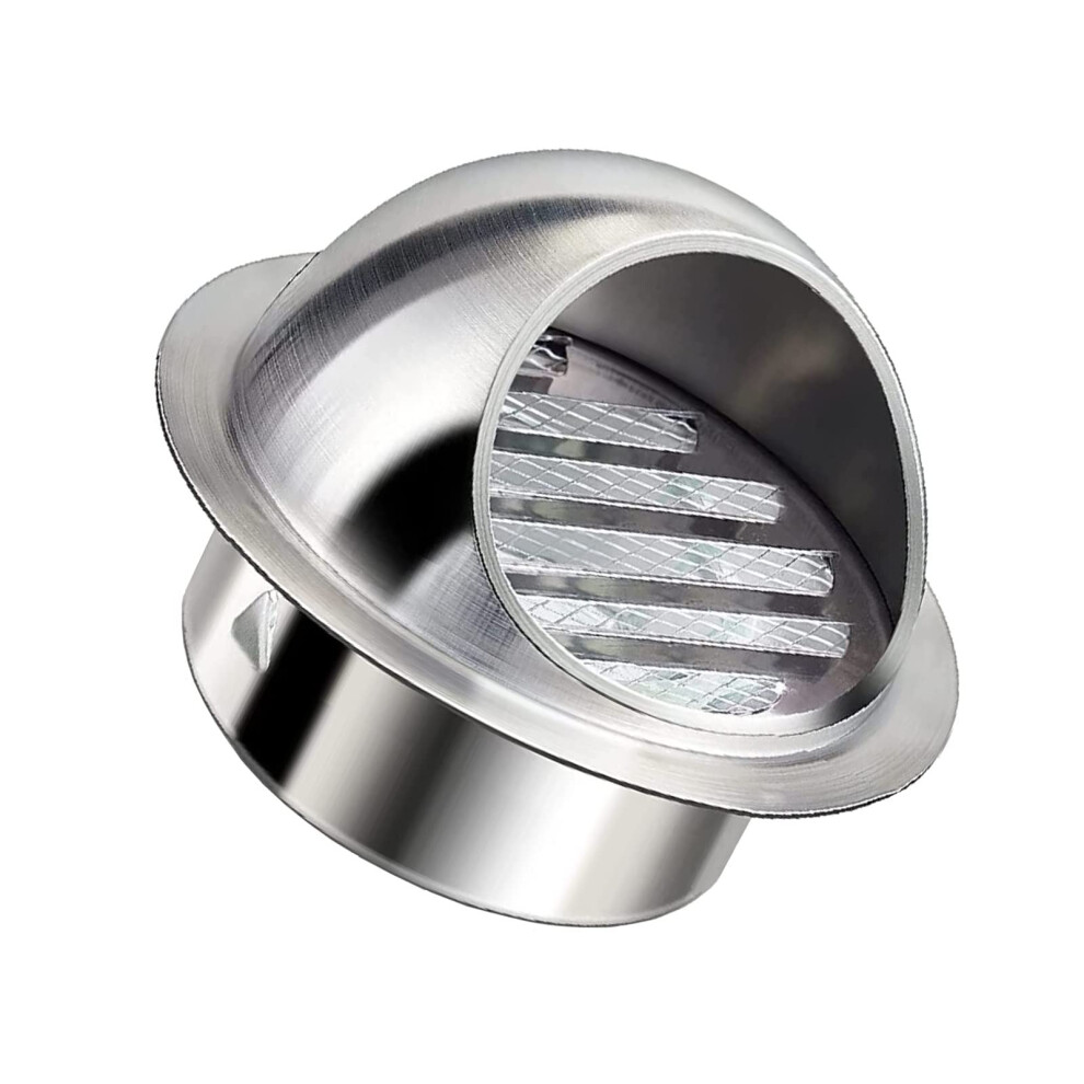 Weatherproof Dryer Vent Cover With Fine Mesh, Stainless Steel Wall Exhaust Hood 2.8In 70Mm 9113335009912