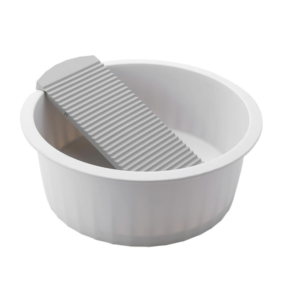 Plastic Washboard Basin with Non Slip Surface for Laundry, Face and Foot Cleaning, Baby Clothes Wash Tub