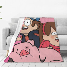 Gravity Falls -söpö anime-peitto, yhteensopiva fanilahjojen kanssa, superpehmeä ja kevyt flanelli vuodesohvan sisustukseen, 60x50 tuumaa