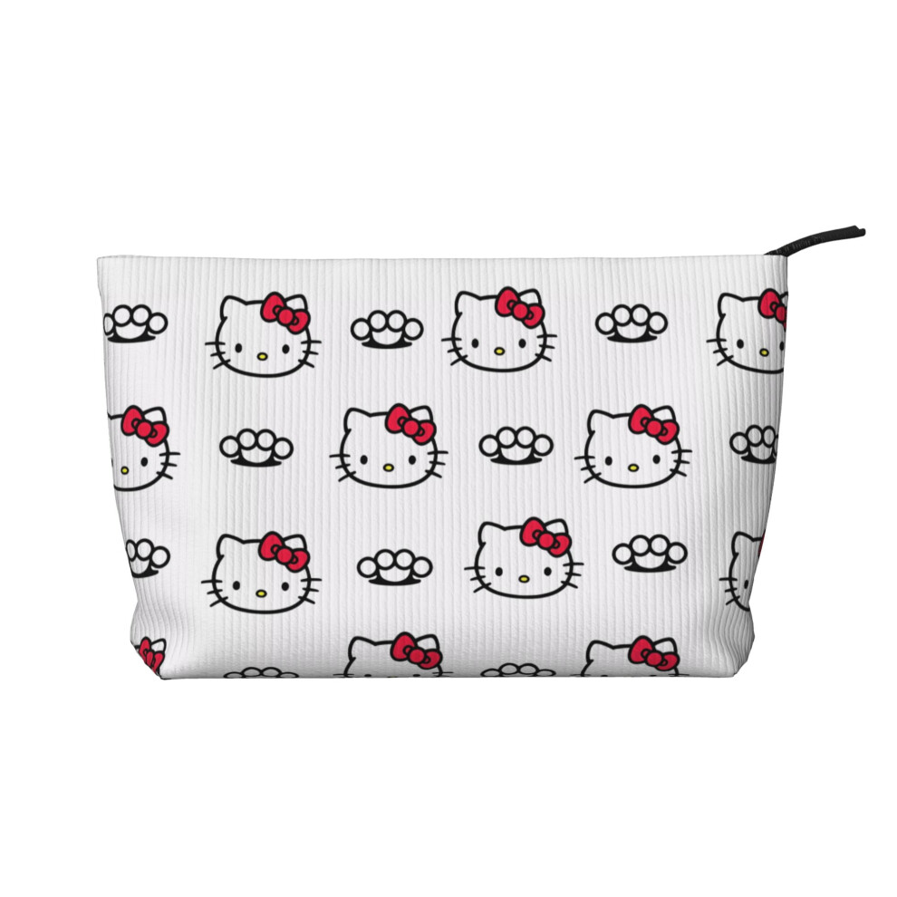 Hello Kitty Corduroy Cosmetic Bag Women's Toiletry Bag Accessories with Zipper Storage Bag Portable Cosmetic Travel Bag