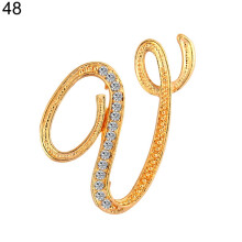 Broche Yesbay1Pc Lettres anglaises AZ en strass - Dorée