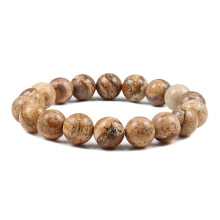 NANAHuang 6/8/10mm Natural Stone Red Beads Bracelets For Men Women Volcanic Lava Tiger Eye Beads Elastic Rope Bracelet Yoga Paryer Jewelry