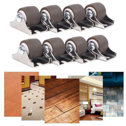 Conjunto de 8 rodízios de borracha de perfil baixo para equipamentos pequenos e móveis. 1