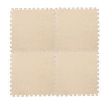 Startsalg 25x25 cm firkantet sømfløyelsgulvmatte, kamel, kompatibel med barneskumpuslespillmatte, øko EVA raggete fløyelsbabymatte, 7