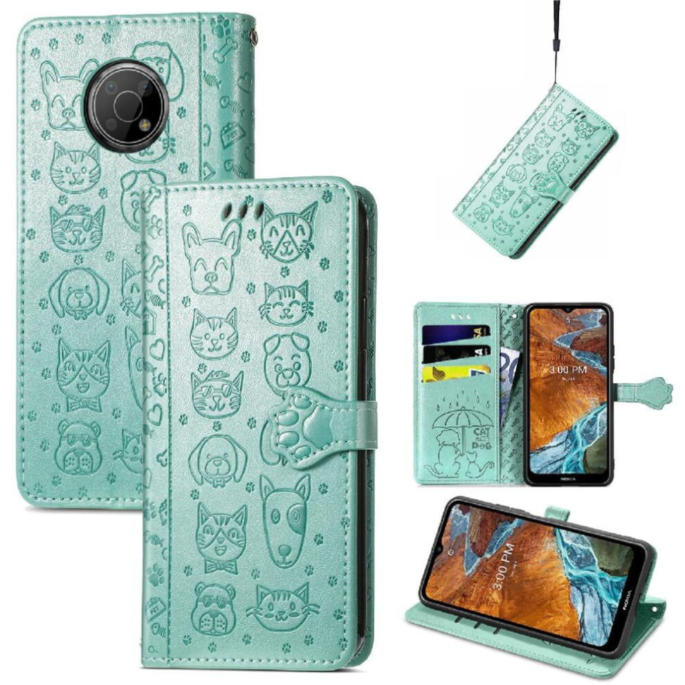 Case For Nokia G300 Leather Case Shockproof Flip Cover Short Strap Cartoon Animals 9395123942285