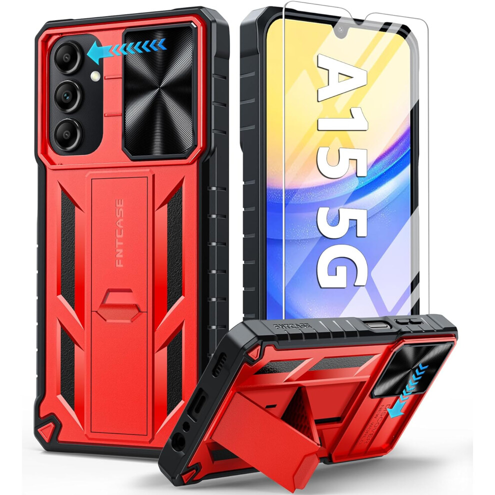 Compatible With Samsung Galaxy A15-5G Case: Shockproof Rugged Military Grade Drop Protection With Kickstand, Tpu Matte Textured Hybrid Hard Cover - 9395123942377