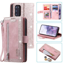 Flip Case for compatible with Samsung Galaxy S20 Plus 9 Card Slots Pu Leather Wallet Kickstand Lanyard