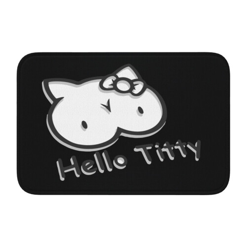 Hello Titty Υπερ-μαλακό αντιολισθητικό χαλί μπάνιου για μπάνιο, κουζίνα, υπνοδωμάτιο,