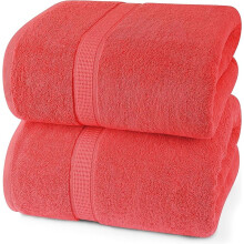 Luxurious 600 GSM Jumbo Bath Sheet Set - 100% Ring Spun Cotton, Extra Large 35x70 Inches, Soft & Quick Dry (Cool Grey)