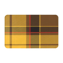 Yellow Tartan Door Mat, 20x31.5" Outdoor Indoor Non-Slip Washable Rug, compatible with Christmas Bathroom Kitchen Patio Decor