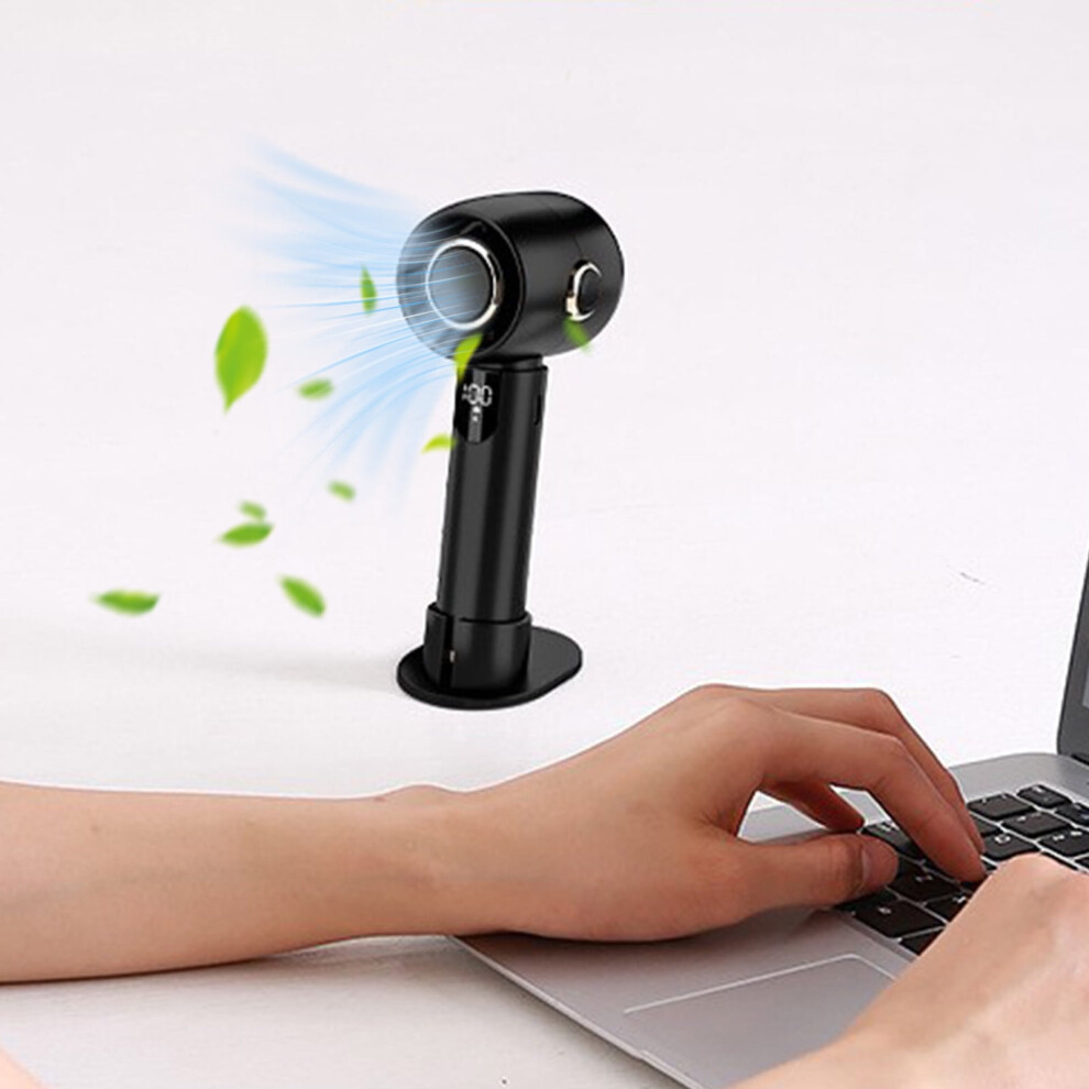 Rnemite-Amo On Clearance！New High-Speed Turbine Handheld Fan Usb Mini Portable Rechargeable Student Desktop Small Electric Fan Black 9395123944838