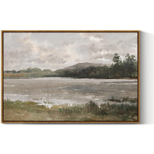 ASPORIC Ocean Large Wall Art, Seascape Vintage Canvas Print, Calming Landscape Painting for Bedroom Bathroom Office, 18x12 Inch Unframed