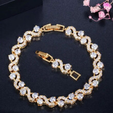 Exquisites, glänzendes Zirkon-Armband in Tennisballform für Damen, modischer Abendschmuck, Partyschmuck, Geschenk für Mädchen, LJQ