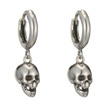 Dangling Pirate Skull Earring Hinged Hoop Earrings Skeleton Dangle Earrings Hip Hop Style Jewelry Gifts for Women Men