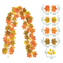 Imréiteach Nollag2024! Maisiúcháin Baile WJSXC, Taispeántas Lus na Gréine Ratán Duilleog Mailpe Pumpkin Insamhalta, Duilleoga Crann Saorga