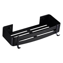 Organisateur de gel douche sans trou, étagère en alliage mat avec crochet (1 pièce).