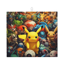 Pikachu-astiankuivausmatto keittiötasolle, mikrokuituinen astiankuivausmatto, nopeasti imeytyvä valutusalusta