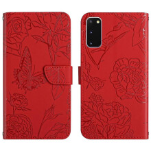 Puzdro kompatibilné so Samsung Galaxy S20, nárazuvzdorný výklopný kryt z PU kože s remienkom na zápästie, ochrana proti pádu, dizajn s