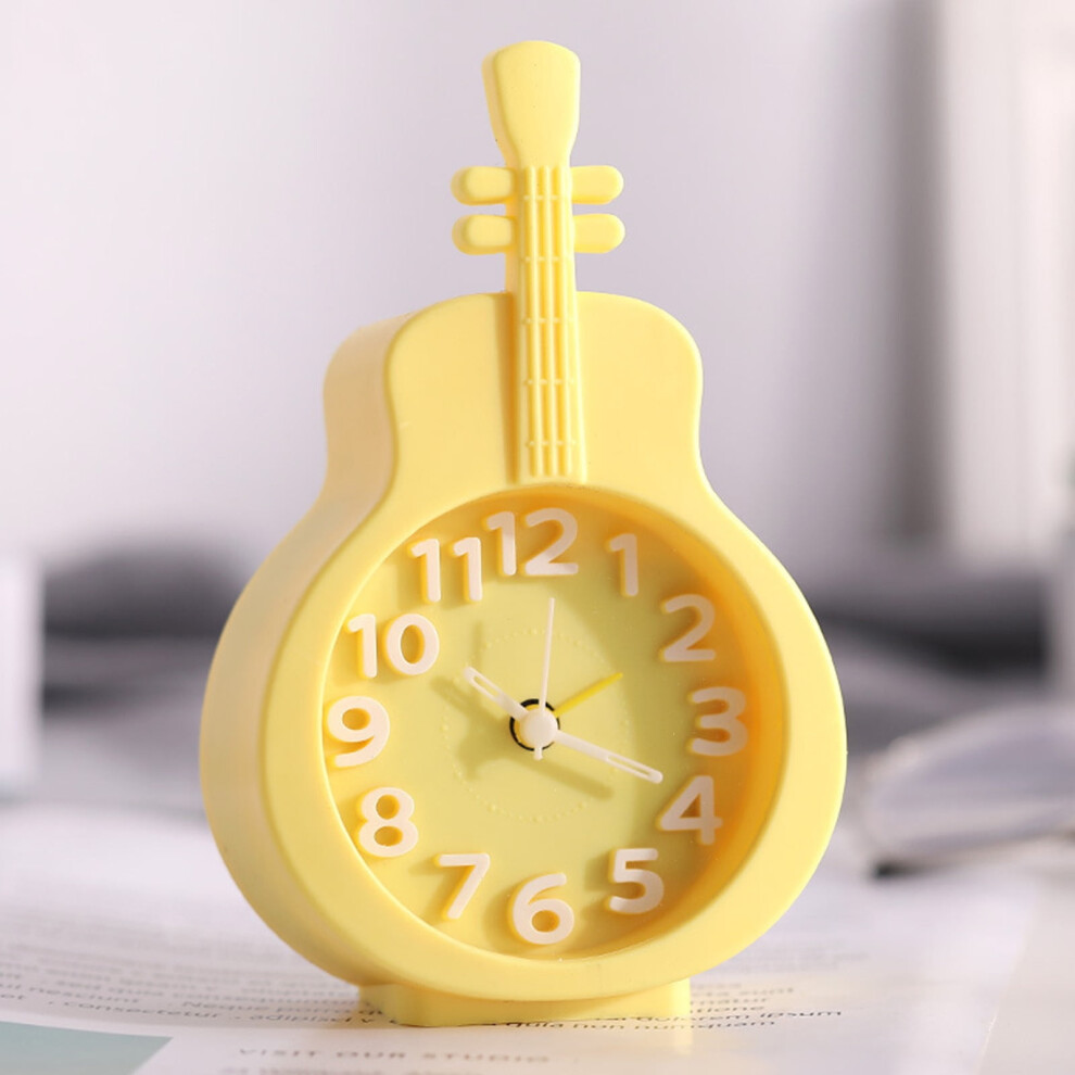 Staron Alarm Clock Candy Color (Yellow), Compatible with Cyber Monday Deal, Cute Digital Kids Cartoon Violin Design, Bedside Alarm for Child Student
