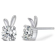 Jacenvly2024 Neue Geschenke Osterhasen-Ohrringe für Frauen und Teenager-Mädchen 925 Sterling Silber - Hase mit Ohr, süßer Hasenschmuck,