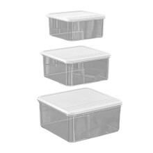 YOBOLK Confezione da 3 contenitori per alimenti in vetro ermetici con coperchi, compatibili con la preparazione dei pasti, bento box, organizer