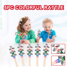 Ofertas da Cyber Monday 2024: Brinquedos Viflosae para Crianças de 2 a 3 Anos - Conjunto de 5 Chocalhos Coloridos - Instrumento Musical de Natal -