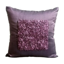 HomeCentric Plum-koristetyynynpäällinen, teksturoitu nauha, 18x18 tuumaa (45x45 cm), 2 kpl pakkaus, yhteensopiva neliönmuotoisen silkkityynyn