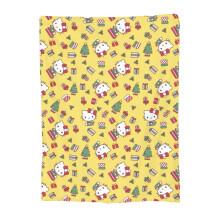 Hello Kitty -jouluinen flanellihuopa, 127 x 102 cm, pehmeä yksipuolinen painatus, yhteensopiva sohvan ja olohuoneen ilmastoinnin kanssa