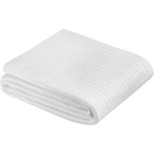 Coperta termica in cotone 66x90, coperta ospedaliera a trama aperta, leggera e traspirante, morbida, bianca - lavabile in lavatrice