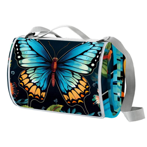 Κουβέρτα Παραλίας από Καμβά Butterfly - 200x150cm, Φορητή & Ανθεκτική για Υπαίθριες