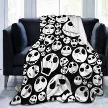 Manta de Jack Skellington, ultrasuave, de franela afelpada, súper mullida, cálida, ligera, térmica, de forro polar, acogedora para todas las