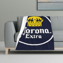 Manta multicolor estampada, manta de franela supersuave, ligera y mullida, manta de cama con forma de tapa de botella Corona.