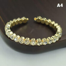 RSAMD Kristallperlenarmband für Damen, Strass, mehrlagig, verstellbar, Armreifen - A4