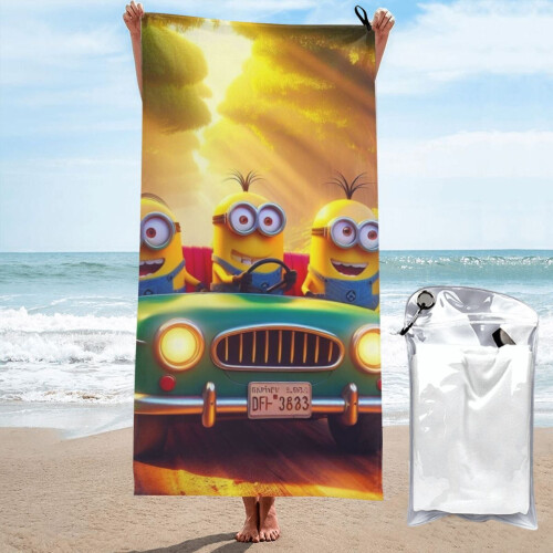 Πετσέτα μπάνιου Minions, πετσέτα θαλάσσης από μικροΐνες 31,5"x63" για γρήγορο στέγνωμα,