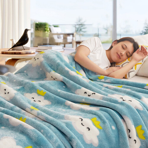 Μαλακή κουβέρτα με χνουδωτή επένδυση - Cozy Checkered Fleece Couch Butter, Πλενόμενη στο