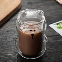 Cute Mugs Bear Tea Coffee Cup Milk Couple Double Wall Glass Mugs Funny Valentine's Day Birthday Gifts for You
