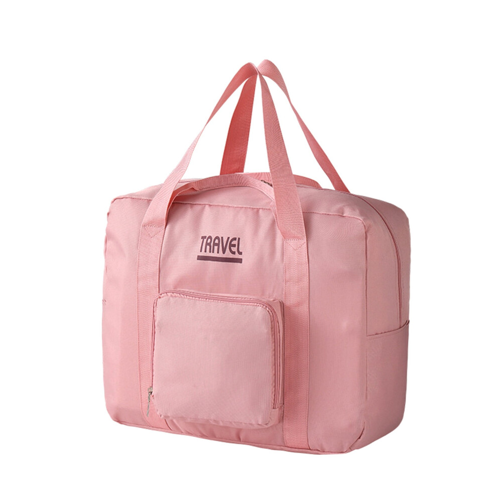 Cailmei Folding Travel Duffle Tote Bag Large Capacity Travel Storage Bag Portable Folding Bag Airplane Bag Cosmetic Bag Pink 48 X 38 X 20 Cm