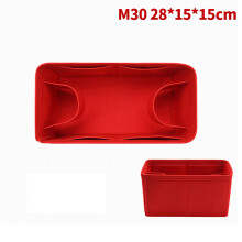 Filzeinsatz für Kosmetiktaschen, 25, 30, 35 cm, passend für Handtaschen, Kaffeebraun, Rot, A-M