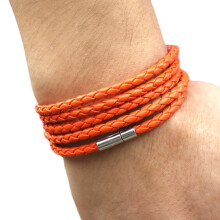 Unisex-Armreif aus mehrlagigem, geflochtenem Kunstleder