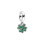 Σκουλαρίκια μενταγιόν Lucky Fourleaf Clover Love Feather από ασήμι 100% 925, γυναικείο βραχιόλι, DIY 1