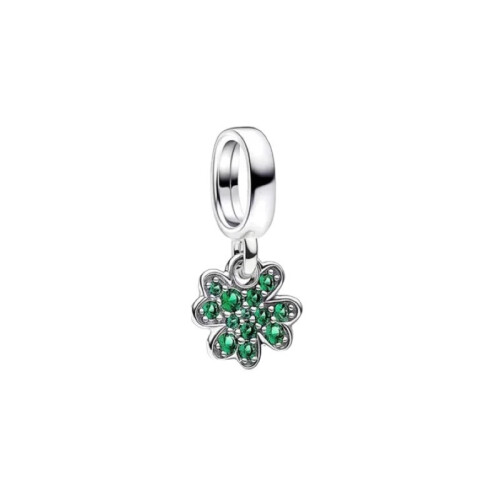 Σκουλαρίκια μενταγιόν Lucky Fourleaf Clover Love Feather από ασήμι 100% 925, γυναικείο βραχιόλι, DIY